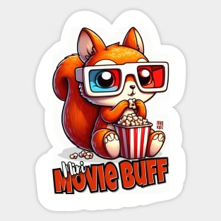 Mini Movie Buff Graphic Tee for Kids | Cartoon Squirrel Sticker
